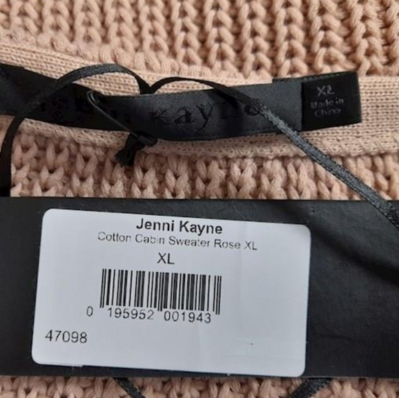 Jenni Kayne Pink V-Neck Sweater Ribbed Knit - Picture 3 of 6